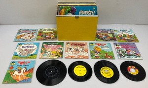 Group Of Vintage Albums Including Disney And More In Vintage Carrying Case