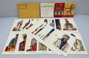 EST. $250.00-$500.00 1958 GREAT NORTHERN RAILWAY Blackfoot Indians Of Glacier National park Print Set
