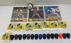 Misc. Collectible Miniature Baseball Helmets And 8 x 10 Photos