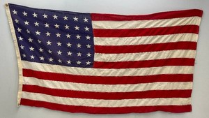 Vintage 32 x 55 Sewn 48 Star Flag