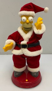 Collectible Homer Simpson 14 Battery Operated Animated Singing Santa Homer (Works)