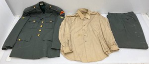 Vintage Military Uniform Jacket 39L, 15-33 Long Sleeve Shirt And 31 x 33 Pants