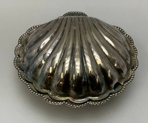 Vintage Silver Plated Scallop Sea Shell Butter Dish 2 x 5 x 5