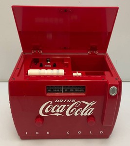 Vintage Collectible Miniature Coca-Cola Cooler AmFm Radio And Cassette Player (Works)