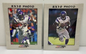 Autographed Photo File Adrian Peterson And Chester Taylor Photographs In Protective Plastic Sleeves