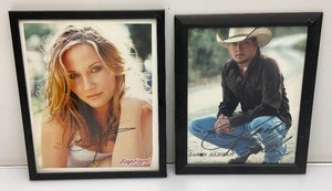 Jason Aldean & Jennifer Nettles Autographed Photos In Frames