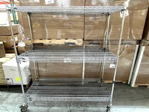 MSRP $2,000 METRO SUPER ERECTA MOBILE WIRE SHELVING UNIT, 72H x 60W x 18D CHROME STORAGE RACK, HEAVY-DUTY LOCKING CASTERS, NSF COMMERCIAL GRADE - GREAT CONDITION