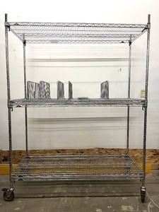 MSRP $3,000 METRO SUPER ERECTA MOBILE FILE &amp STORAGE RACK, 72H x 60W x 24D, WIRE DOCUMENT DIVIDERS, LOCKING CASTERS, CHROME NSF COMMERCIAL SHELVING SYSTEM FOR INVENTORY MANAGEMENT, WAREHOUSE, RETAIL &amp INDUSTRIAL STORAGE