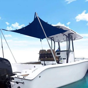 $130 Boat T-Top Sun Shade Kit Boat Canopy, Boat Cover with Stainless Steel Telescopic Rod Foldable, High-Tech Polyester Fiber, Anti-Ultraviolet Dark Blue(70 59 47)