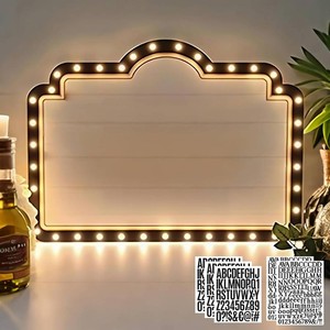 20IN Wedding Bottle Service Sign, Personalized Wedding Entrance Props Led Marquee Sign for Reception, Custom Light up Marquee Sign with Stickers for Bridal Engagement Anniversary Nightclub Gift