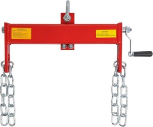 4000 LBS Engine Hoist Load Leveler Shop Crane Cherry Picker with 2 Chains, Steel Chain Hoist for up to 2 Ton