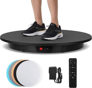 $170 Large Photography Turntable 24inch330lb with Remote Control  Motorized Rotating Display Stand 360 Degree Electric Turntable High Load for Products, Model Photo or Video (Black)