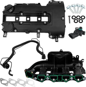 $137 BHB Engine Intake Manifold and Valve Cover Kit Compatible with Chevy Cruze Sonic Trax Volt Buick Encore 1.4L 2011-2021 Replacement For 615-380 55573746 25198498 25200449 55577314