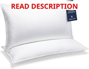 Beckham Hotel Collection Bed Pillows King Size Set of 2 - Down Alternative Pillow for Back, Stomach or Side Sleepers