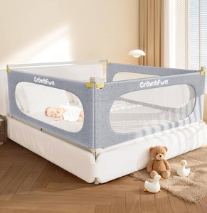 $140 3-Piece King Size Bed Rail for Toddlers, Baby Bed Rail Guard with Height Adjustable Toddlers Bed Rail, Kids Safety Bed Rail for King Size Bed (78.7x78.7x74.8 - Grey)
