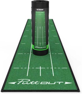 PuttOUT Medium Putting Mat - Perfect Your Golf Putting (7.9ft x 1.6ft)(Green)