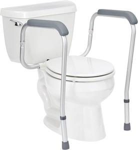 Medline Toilet Handle Safety Rail, Grab Bar for Bathroom, 26 to 31 Adjustable Height, 250-lb. Capacity