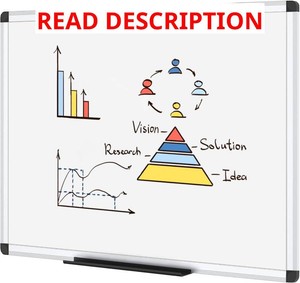 VIZ-PRO Dry Erase BoardWhiteboard, 36 X 24 Inches, Wall Mounted Board for School Office and Home
