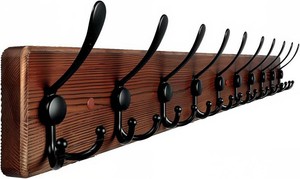 Large Coat Rack Wall Mount 38.6 Rustic Wood Coat Rack Hook Long Coat Hooks Wall Mount Farmhouse Wall Hooks for Hanging Coat, Bags, Towels