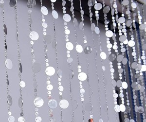 Silver Bubble Beaded Curtain 3 Wide x 6 Long,Room Divider - Beaded Curtain for Party Wedding Home Kids Bedroom Backdrop Doorway Decorationss (1pc 3FTx6FT, Silver)