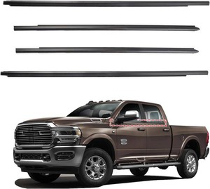 ItranMc Weatherstrip Window Molding Trim Seal For 2009-2021 Dodge Ram 1500 2500 3500 4500 5500 Truck Crew Cab,Black Outer Door Window Trim Seal Belt,Replace#55112376AH 55112377AH 55372138AH 55372139AH