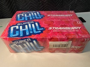 Super Chill Strawberry Soda 12-Pack (Lot of 2) Sticky Packaging