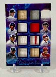 EIGHT PLAYER MEMORABILIA PATCH CARD 30 2025 Leaf Dream 8s #D8-15 Numbered 2130 w Game-Used of Ken Griffey Jr., Yaz, Reggie Jackson, Frank Thomas, Joe Morgan, Cal Ripken Jr., Schmidt, Johnny Bench - Baseball