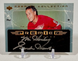 Gordie Howe Auto Inscribed Mr. Hockey 2004 Upper Deck Premier Signatures #PS-MH RARE Detroit Red Wings Hockey Card