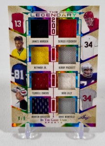 10 LEGENDARY RELIC PATCH CARD 9 2022 Leaf The Legendary 200 In the Game Sports #L-06 w Neymar Jr., Kirby Puckett, Harden, Federov, Owens, Lilly, Brodeur, Winfield - Numbered 89 SUPER RARE Card