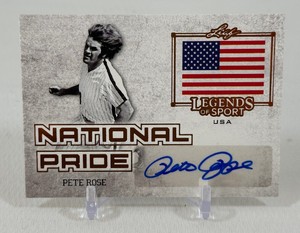 Pete Rose Auto 2015 Leaf Legends of Sport National Pride #NP-PR1 Baseball Card