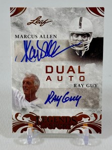 Marcus Allen  Ray Guy DUAL AUTO 2015 Leaf Legends of Sport #DA-04 RARE Football Card