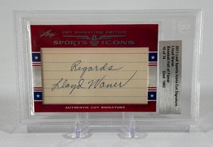 Loyd Waner Auto 10 of 14 2011 Leaf Sports Icons Cut Signature Baseball Hall of Famer Card