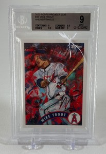 Mike Trout 2020 Topps Project 2020 #35 Beckett Graded 9 Mint Slab (slab broken) Baseball Card