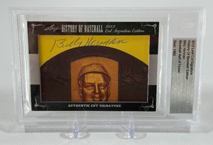 Billy Herman Auto (Baseball Hall of Famer 2012 Leaf Cut Signature History of Baseball Edition Card