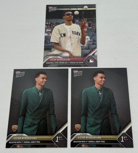 Victor Wembanyama 3 RC Lot 2023 Topps Now #472 and (2) #D-1 Rookie Basketball Cards
