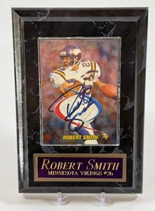 Robert Smith AUTO 1998 Collectors Edge Minnesota Vikings Football Card In Plaque