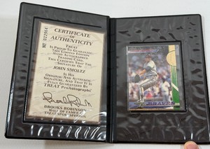 John Smoltz Auto w COA Baseball Card