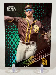 Manny Machado Numbered 0199 BOOKEND 2020 Topps Chrome Black #3 Baseball Card