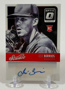 Jose Berrios Auto RC 2016 Donruss Optic Stiduo #SSJB Rookie Minnesota Twins Baseball Card