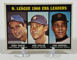 Sandy Koufax  Marichal  Cuellar 1967 Topps NL ERA Leaders #234 Vintage Baseball Card