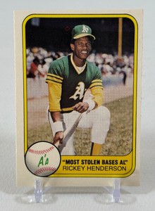 Rickey Henderson 2nd Year 1981 Fleer #351 Vintage Baseball Card