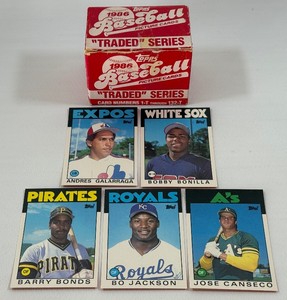 1986 Topps Traded Baseball Complete Factory Set - Barry Bonds, Jose Canseco, Bo Jackson, Will Clark, Galaraga Rookie Cards and More - #1