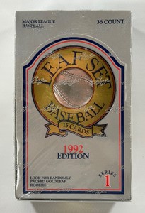 1992 Leaf Baseball 36 Pack Factory Sealed Card Box - Series 1