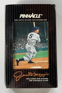 Joe DiMaggio 1993 Pinnacle Complete Set Tin WITH AUTO and COA - 30-Card Exclusive Baseball Set
