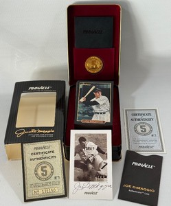 Joe DiMaggio 1993 Pinnacle Complete Set Tin WITH AUTO and COA - 30-Card Exclusive Baseball Set