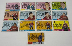 1968-69 Topps Hockey 13 Card Vintage Lot