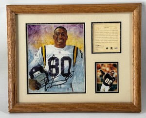 Cris Carter Autographed Limited Edition Framed and Matted Minnesota Vikings Lithograph
