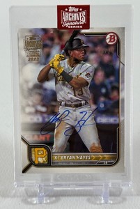 KeBryan Hayes 24 On-Card Auto 2023 Topps Archives Signature Series 2022 Bowman #13 Numbered 0624 Signed Baseball Card