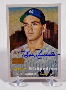 Bobby Richardson Auto Topps Certified 2001 Archives Gold Lgends #286 Baseball Card