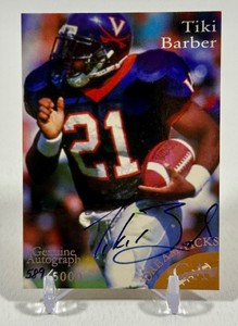 Tiki Barber RC Auto 5,000 GA Dream Picks Numbered 5895,000 Signed Rookie Football Card